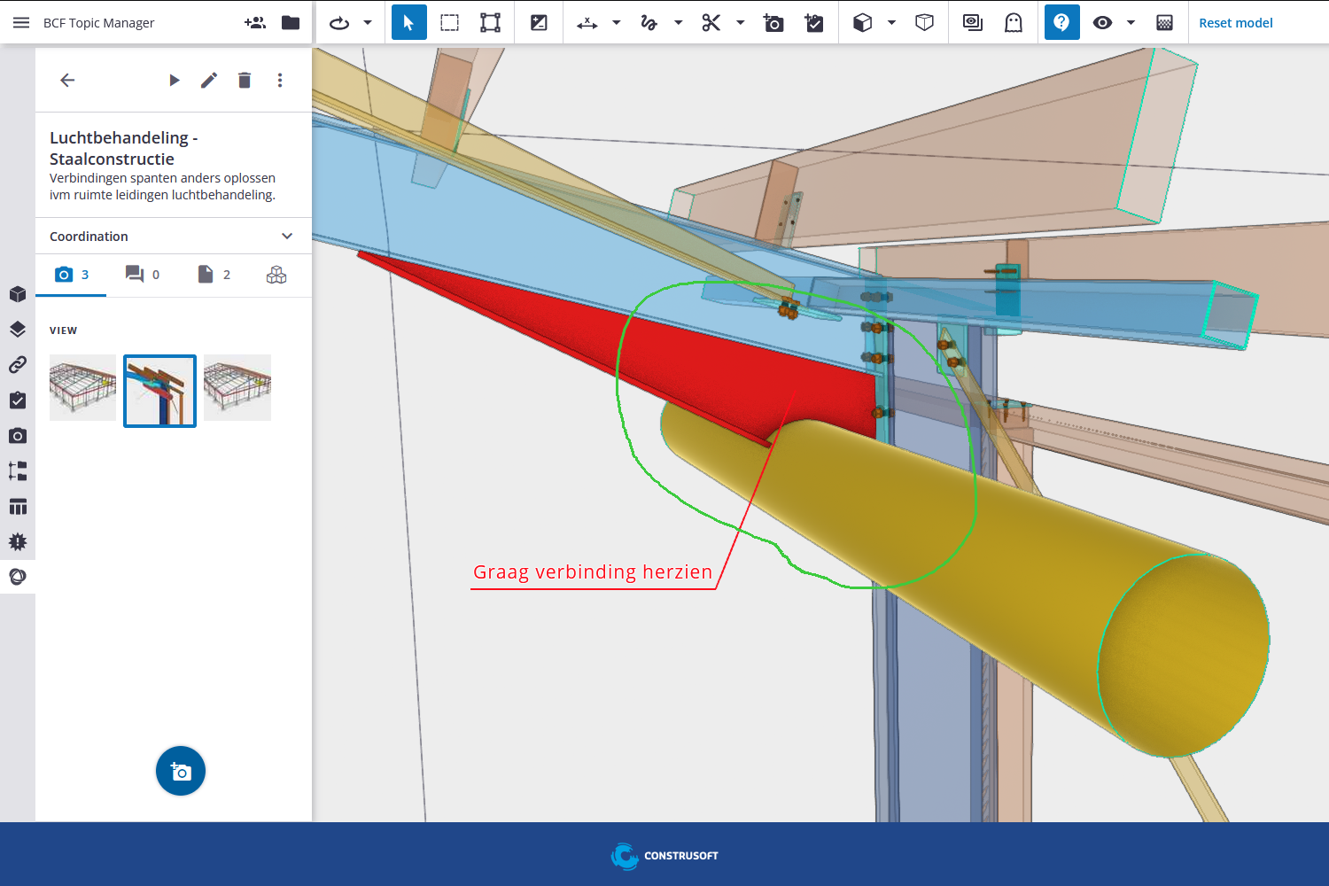 Toepassing BCF Topics in Trimble Connect