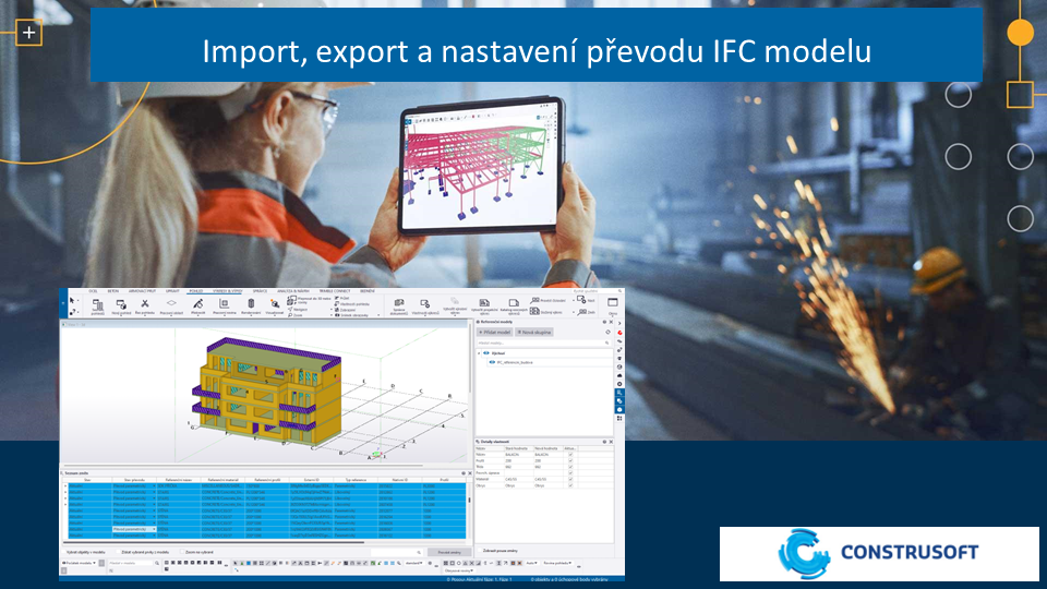 Import, export a nastavení převodu IFC modelu